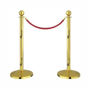 Gold Classic Post With Rope Barrier